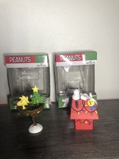 Hallmark Peanuts Christmas Ornament Dog House 1st Prize Woodstock bird bath  