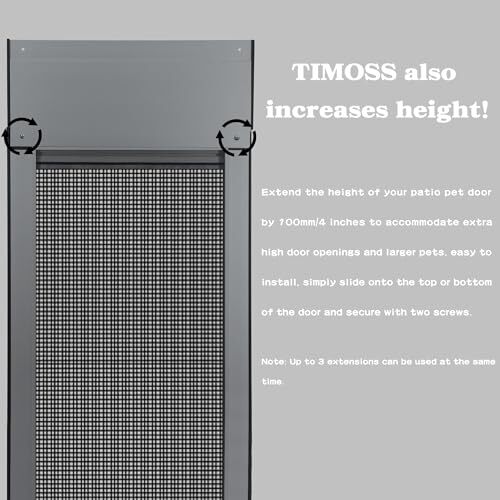 Dog Door for Sliding Glass Door, Patio Pet Door with Raised Extension