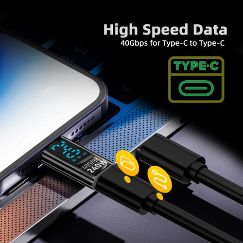 CY 240W Type-C Display USB4 Male to Female Extension Adapter 40Gbps Tester - Picture 5 of 7