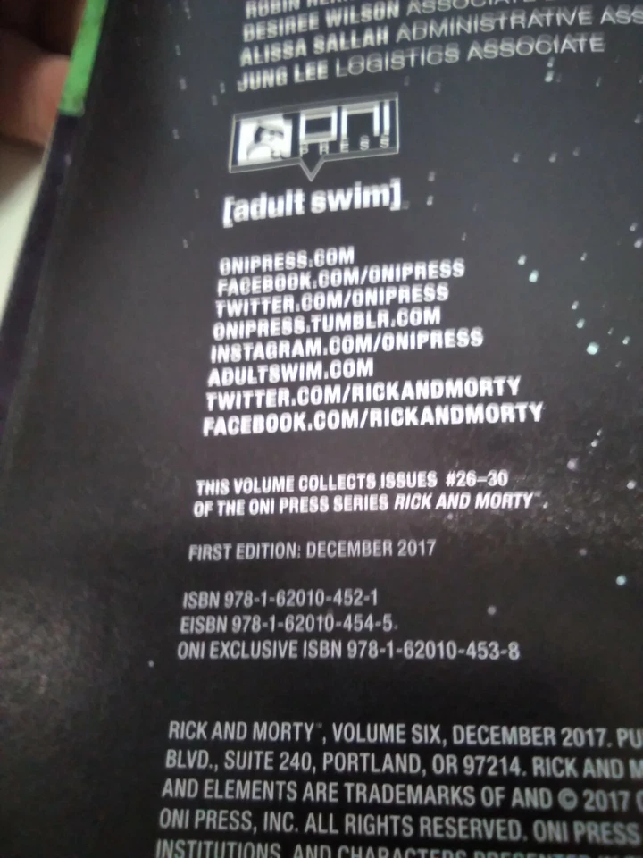 Rick And Morty Trade Paper Back Vol. 6 Oni Exclusive Cover/Autographed Copy? - Image 4 of 4
