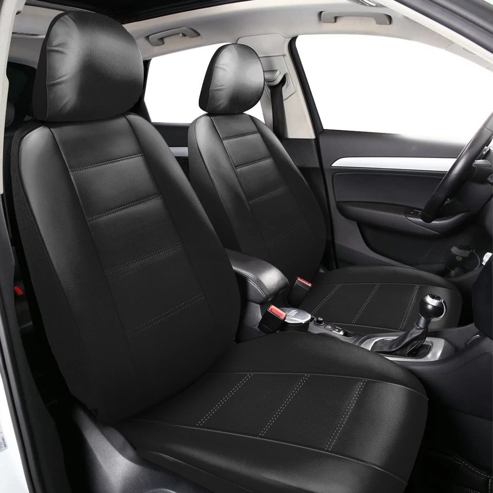 PU Leather Car SUV 5 Seat Covers 11 Pieces For Front & Rear Interior Accessories - Image 2 of 4