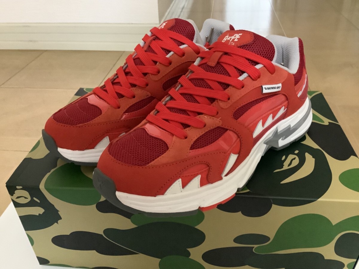 Authentic a bathing ape bape shark sta Korea bape sta red men's US