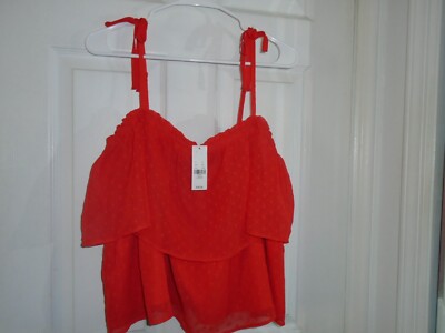 NY & Company 7th Avenue Design Studio Red Sleeveless Top SZ Large New With Tags
