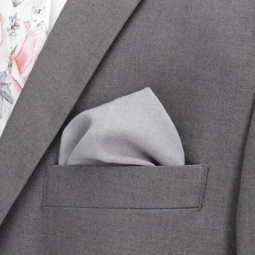 Gray Linen Pocket Square - Picture 4 of 5