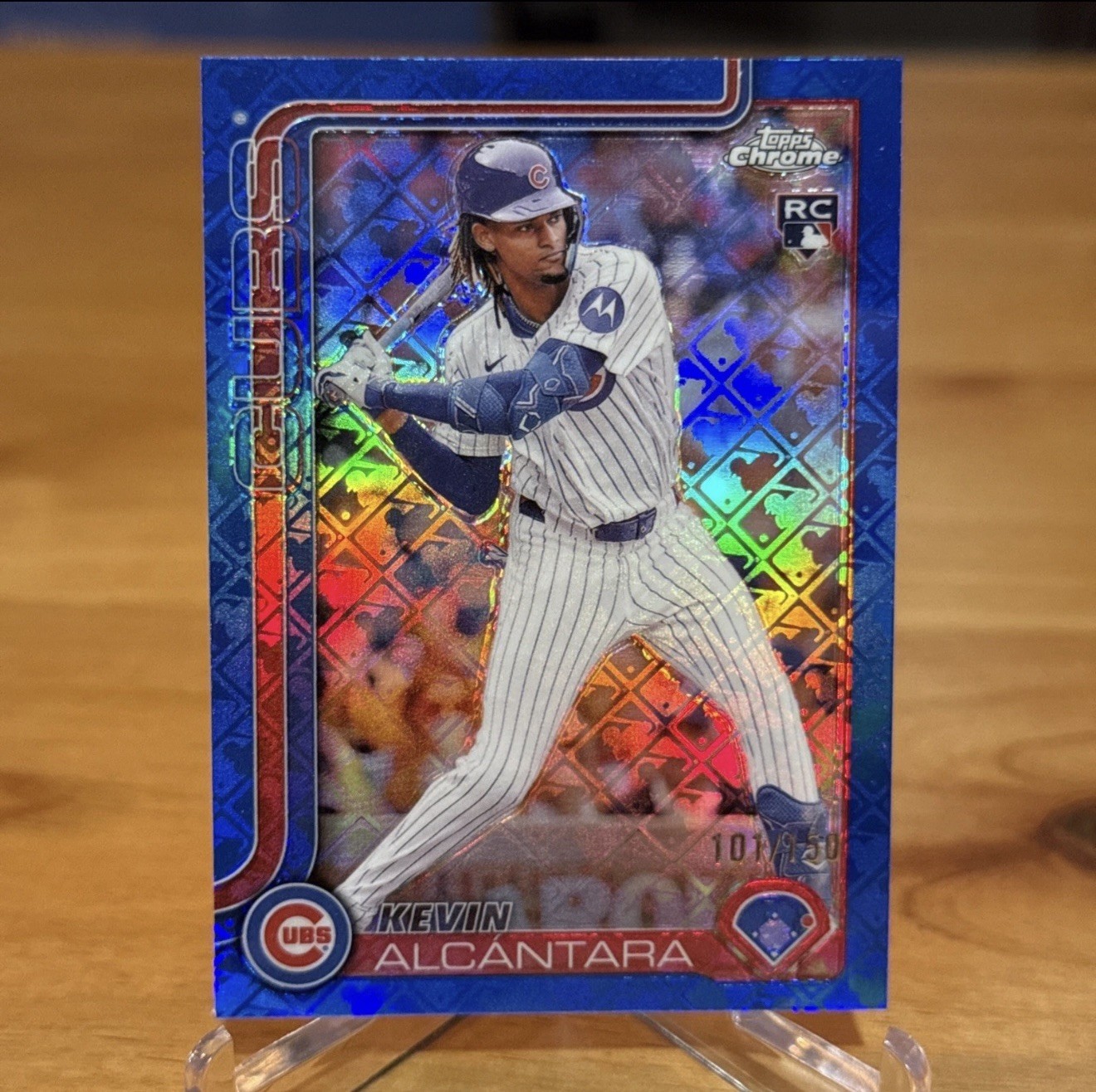 2025 Topps Chrome Logofractor Kevin Alcantara #173 Blue Refractor /150 Rookie