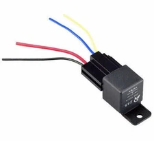 12V 30/40 Amp 4-Pin SPST Automotive Relay with Wires & Harness Socket Set