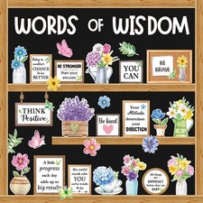 57 Pcs Spring Bulletin Board Set Inspirational Flower Bulletin Board Decorati...