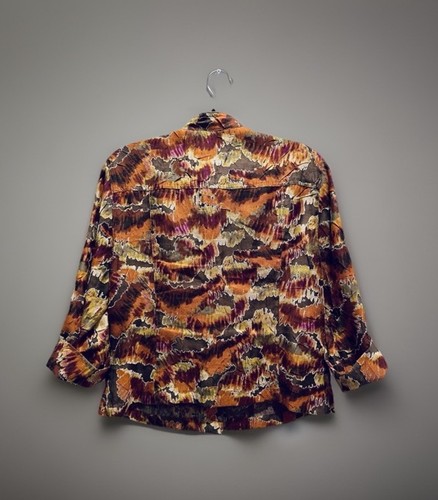 NWOT Ruby Rd. Women’s Size 10 Roll Tab Sleeve Blouse Autumn Colors Cottagecore - Picture 11 of 12
