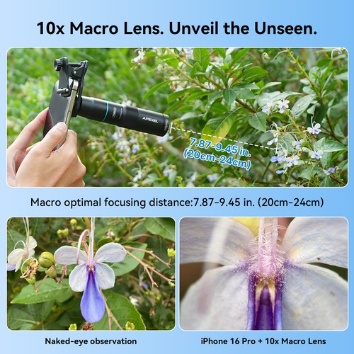 APEXEL 10X Telephoto Lens & 150mm Macro Lens, 2-in-1 - Afbeelding 7 van 14