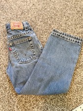 Vtg Levis 550 Kids Slim Loose Fit Jeans Medium Wash Blue Denim Size 7