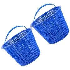 2 Pcs Blue Plastic Pool Filter Basket Swimming Pool Pump Leaves Garbage Filter