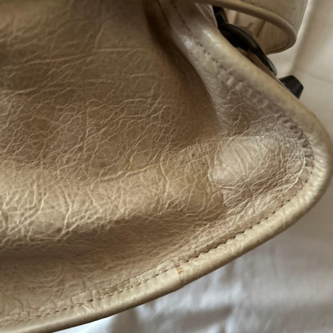 BALENCIAGA The City 2-way handbag Shoulder Bag Ivory Leather Y2K Authentic Japan thumbnail 13
