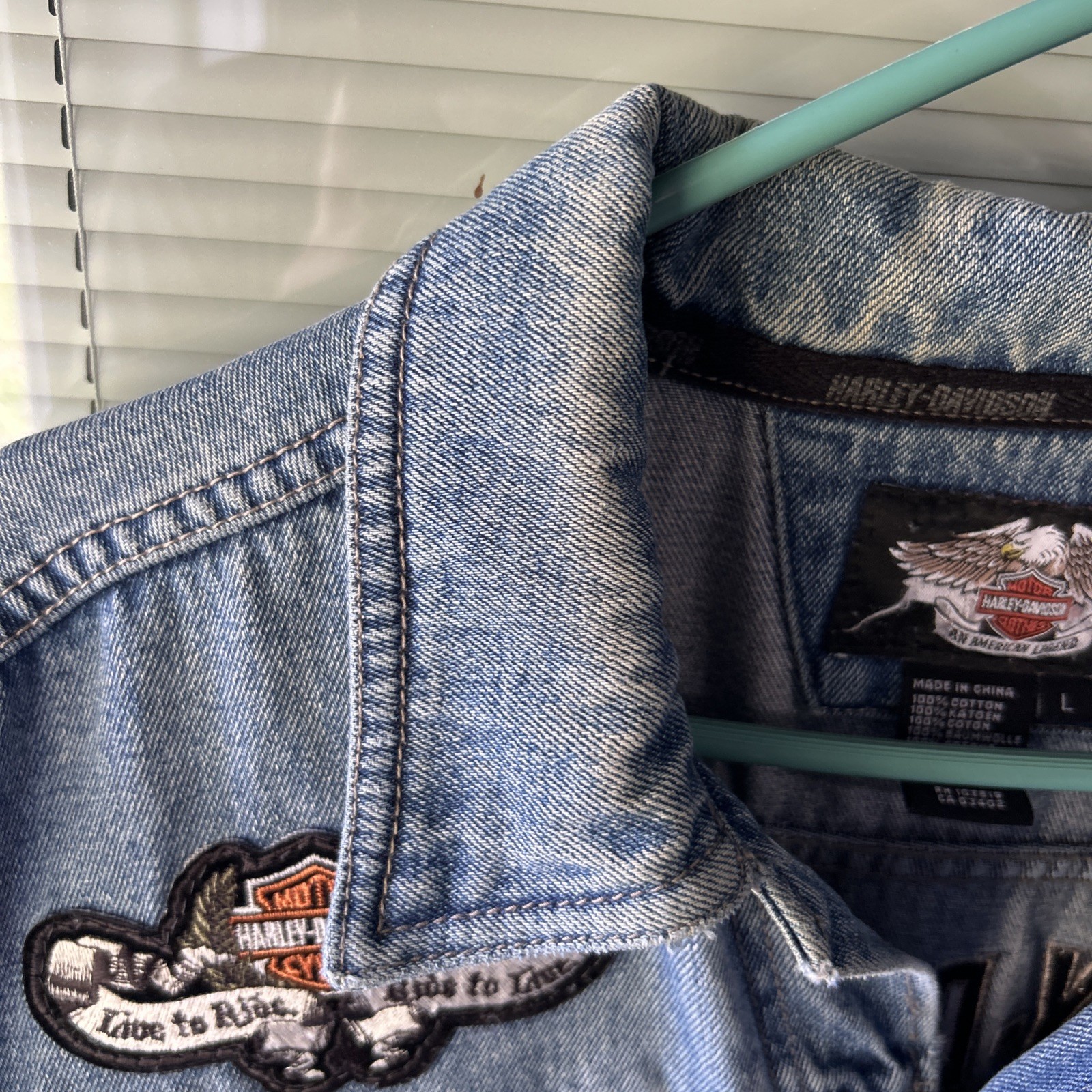 HARLEY DAVIDSON EAGLE EMBROIDERED PATCH Denim Jea… - image 10