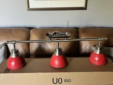 Shades Of Light Classic Dome Shade Red Enamel & Pewter Track Light