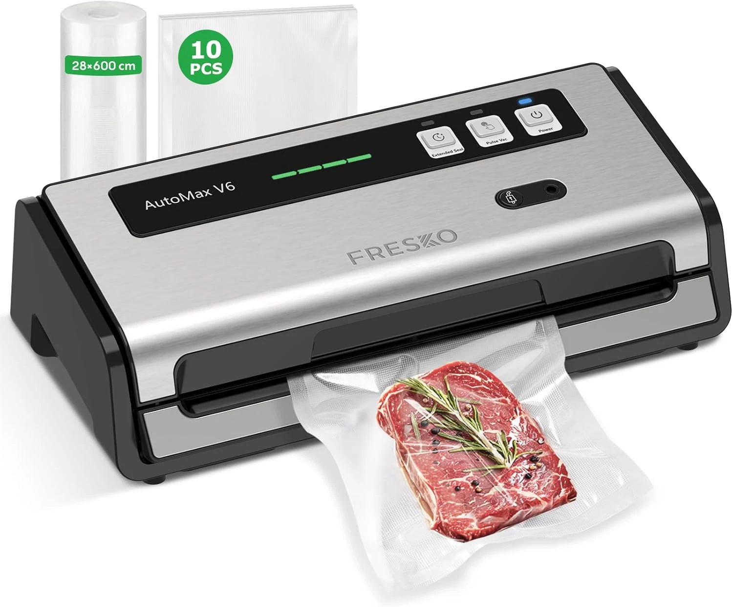 Automatic Food Vacuum Sealer Machine with Double Heat Seal & Bag Cutter V6