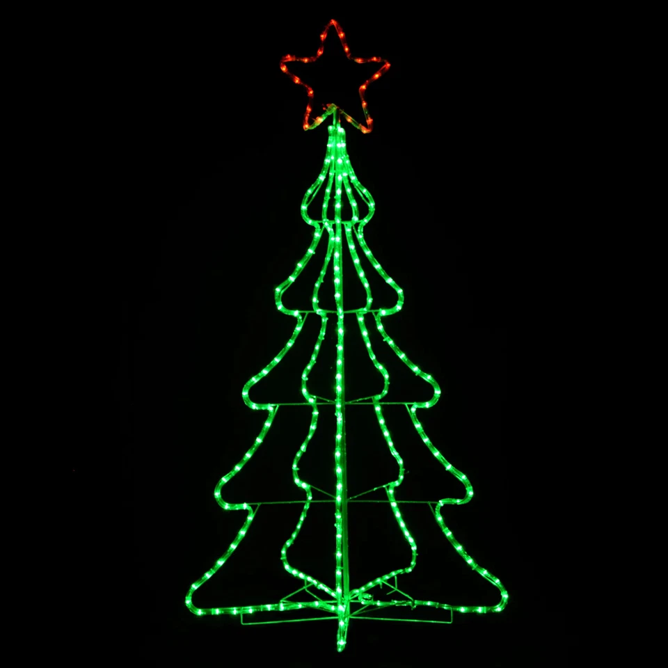 Samland LED Rope Light 3D Christmas Tree with 146cm Height in Green Red - image 3 of 3