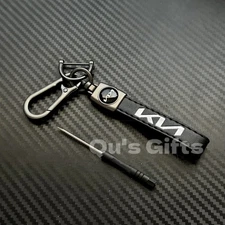 Kia Logo Genuine Leather Keychain US Seller Free Shipping