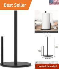Compact Easy-Tear Paper Towel Holder in Matte Black - Perfect for Every Kitchen