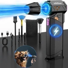 Compressed Air Duster, 210000RPM Mini Electric Air Duster Equipped with Conti...