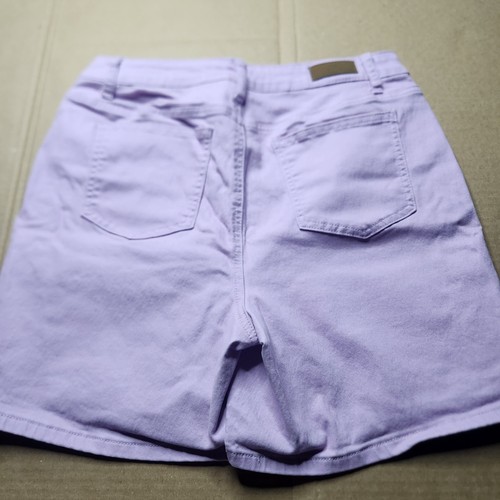 Tailormade Woman's 14 Shorts Lilac Preppy Pocket Button Mid-Rise Stretch - Picture 2 of 5
