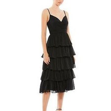 Mac DuggalWomen's Ieena Ruffle Tiered Sleeveless Midi Dress