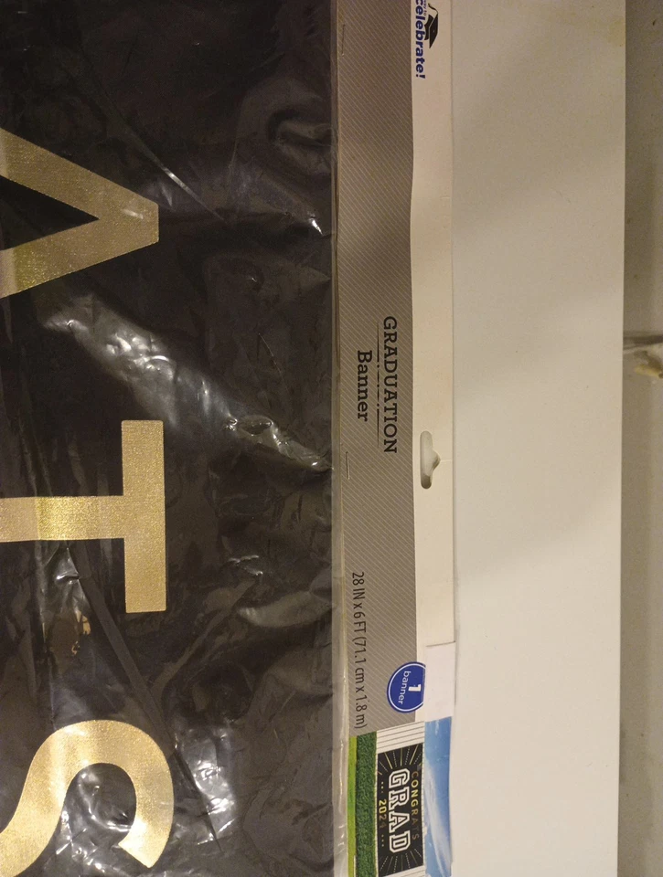 Graduation Banner 28in x6ft Congrats "GRAD" 2024  Foto 2 de 4