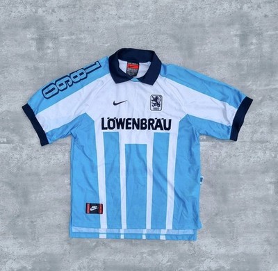 Vintage 90s Nike Team TSV 1860 Munich 1996-1997 Bundesliga Home Football Shirt 