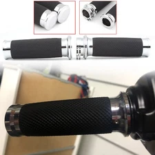 2x Black Motorcycle 1"Handlebar Hand Grips For Harley Touring Electra Glide Dyna