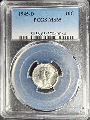 1945-D 10C  Mercury Dime  PCGS MS65