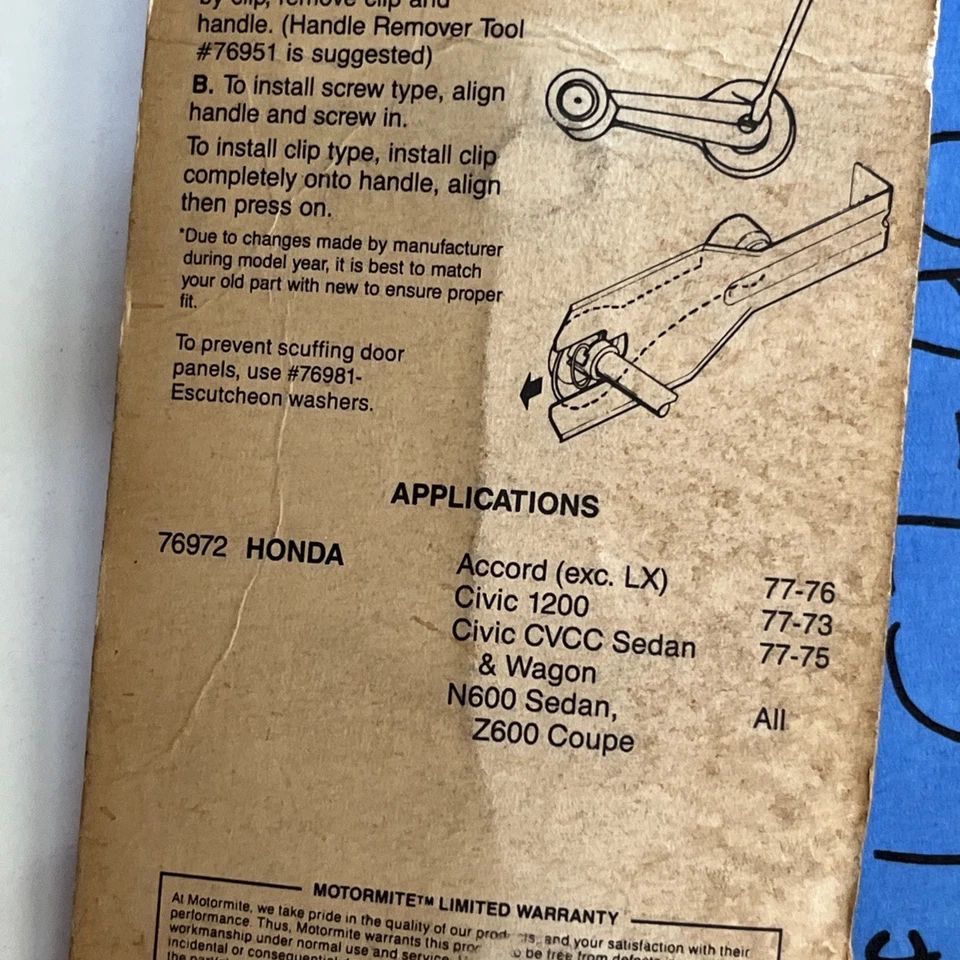 Manija de manivela de ventana Motormite 76972 para Dodge Ramcharger D150 W150 1978-1987 Foto 4 de 4