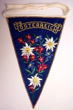Fanion ÖSTERREICH TIROL Autriche Wimpel Pennant - en tissu brodé - ca 1960