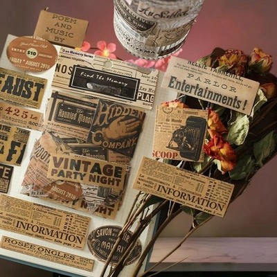 100Pcs Find Memory Series Retro Label Stickers Scrapbook DIY Aesthetic Decals