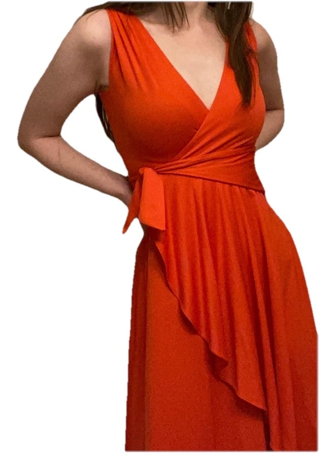strapless open back dress V-neck Orange Beaded Bodycon Short Dress – PollyBoutique main image 1