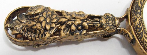 VTG Small Brass Hand Mirror Taxidermy Butterfly Mount Brown Miniature Vanity - Bild 7 von 13