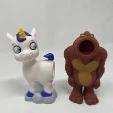 Hog Wild Ball Shooter Popper Toy Bigfoot Pooping Unicorn 5.5" Cube Warfare Set