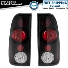 Rear Tail Lights Set Black Background Driver & Passenger Side Fits 97-07 Ford