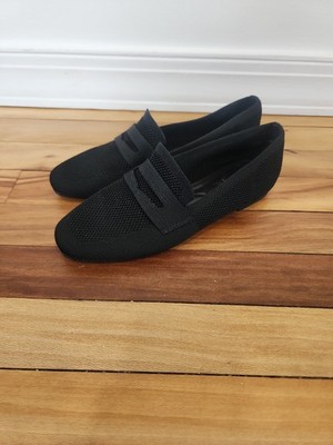 LA STRADA Women's 7.5 Black Slip On Penny Loafers New Comfort Walking Shoes