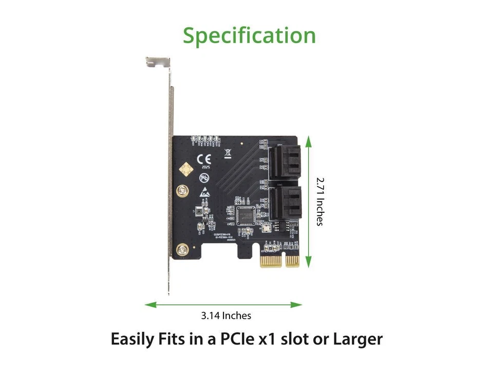 4 Port SATA III PCI-e 3.0 x1 Card Non-Raid with Low Profile Bracket - Image 3 of 4