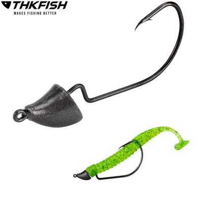 10pcs 1/0 2.5g Fishing Weighted Swimbait Hooks Underspin Lead Jig Hooks for  Bass | eBay