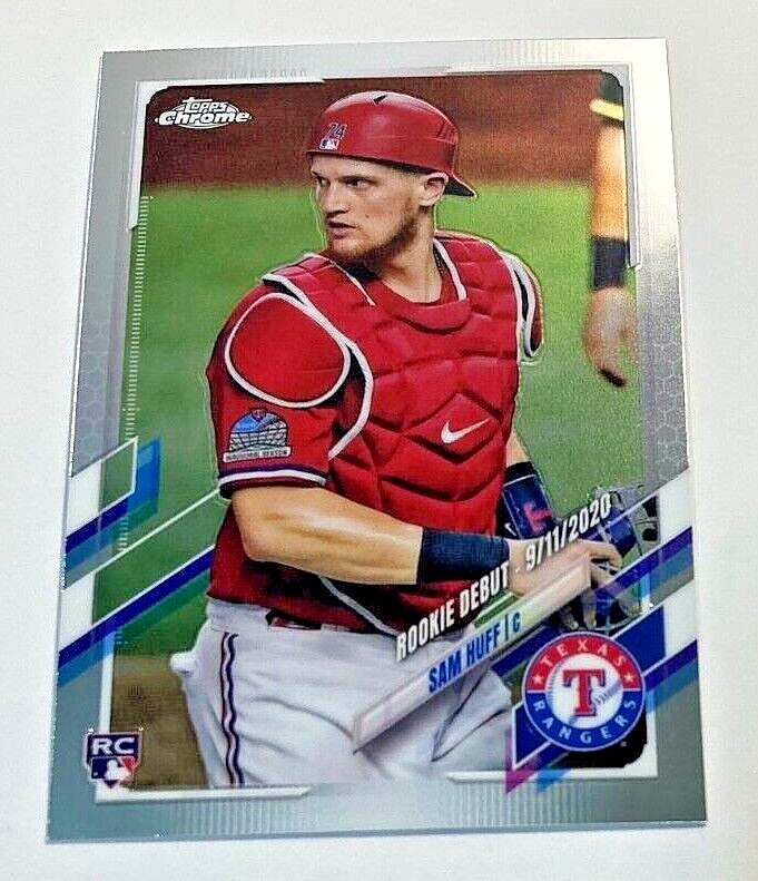 2021 Topps Chrome Update Baseball #USC60 Sam Huff RC Rookie Debut Texas Rangers