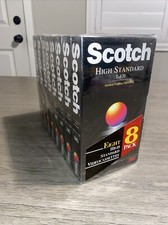 Lot of 8 Scotch T-120 High Standard VHS Blank Video Cassette Tapes New, Sealed