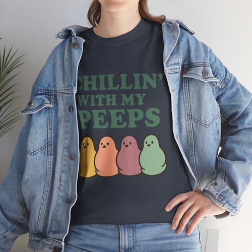 Chillin' with My Peeps T-Shirt, Easter Tee, Marshmallow Chick Shirt, Pastel - Picture 93 of 109