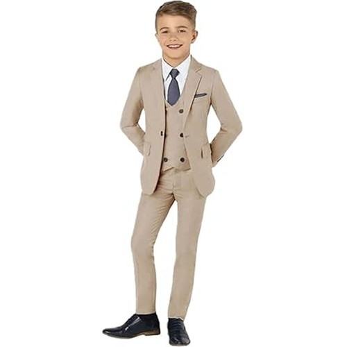 Boy's Suits 3 Pieces Wedding Formal Prom Party For Dress Kids Slim Fit Suits Set - Picture 21 of 27