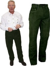 Herren lange Lederhose 5-pocket Jagdhose Outdoorhose Hose Boot-Cut-Schnitt