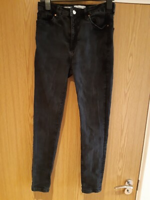 MANGO NOA HIGH WAIST STRETCH SKINNY JEANS, BLACK, SIZE 12 BUT FITS AS A 10,  VGC UK