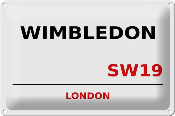 Schild Blech 30X20Cm - Made In Germany - London Wimbledon SW19 Metall Deko Blech-image