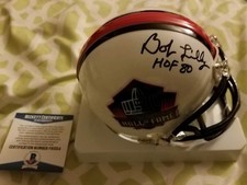Bob Lilly signed Hall of Fame Riddell mini helmet Beckett BAS COA F61554 Cowboys