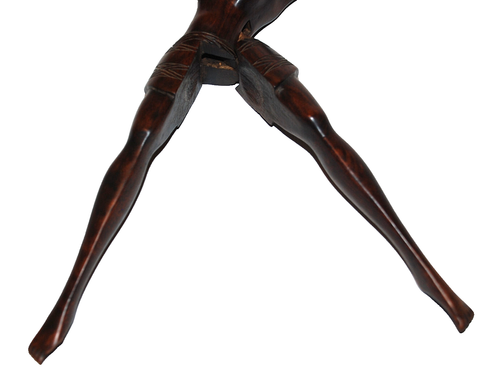 Erotic Figural Risque Sexy Lady Nutcracker 13" Hand Carved Wood Topless 1940's - Picture 9 of 19