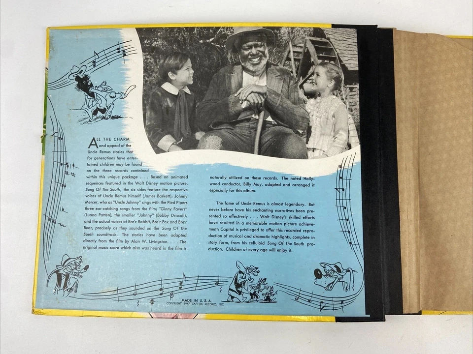 1947 Capitol Records TALES OF UNCLE REMUS For Children Record Set DISNEY 78-RPM - Image 4 of 4