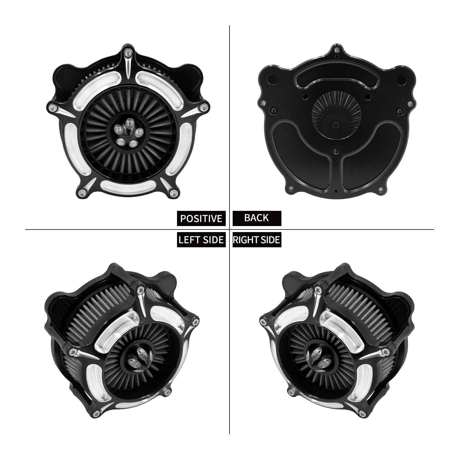 Turbine Spike Air Filter Cleaner For Harley Touring Road Street Glide 2008-2016